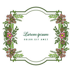 Vector illustration lettering lorem ipsum with elegant flower frame hand drawn