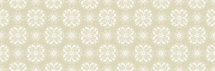 Floral seamless olive green background. With white flowers pattern