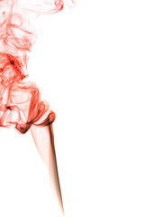 Red smoke on white background