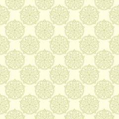Olive green seamless pattern. Oriental design