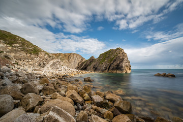 Stair Hole at Lulworth Cove on Dorset's Jurassic Coast, England, UK