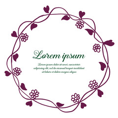 Vector illustration beautiful leaf flower frame with lorem ipsum hand drawn
