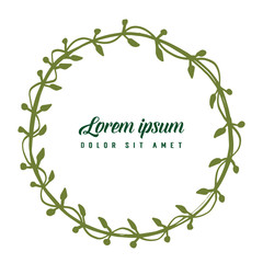 Vector illustration beautiful leaf flower frame with lorem ipsum hand drawn