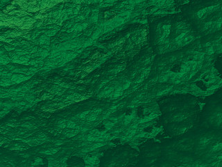 St. Patricks Day greeting card template. Concrete textured green background. 3D rendering