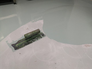 Self leveling epoxy with trowel.