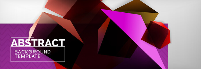 Dark 3d triangular low poly shapes abstract background