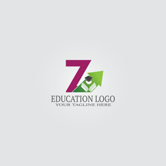 Education Logo template with Z letter, vector logo for international school identity, elements, icons or symbol, illustration -vector