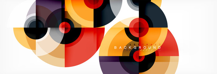 Obraz premium Circle abstract background with triangular shapes for modern design, cover, template, brochure, flyer.