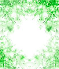 Watercolor bouquet of flowers, Beautiful abstract splash of paint, fashion illustration, green  branch, Apple tree, Linden, field or garden flowers. Watercolor abstract.