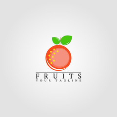 fruits logo template, vector logo for business corporate, oranges, organic, simple icon juice, element, illustration.