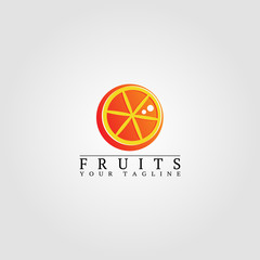 fruits logo template, vector logo for business corporate, oranges, organic, simple icon juice, element, illustration.