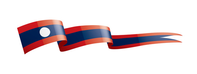 Laos flag, vector illustration on a white background