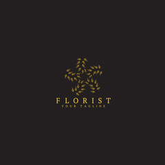 florist logo template, vector logo for business corporate, flowers, simple floral, element, illustration.