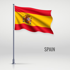 Obraz premium Waving flag on flagpole.