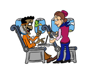 Man working inside an airplane Raj