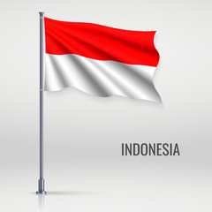 Waving flag on flagpole