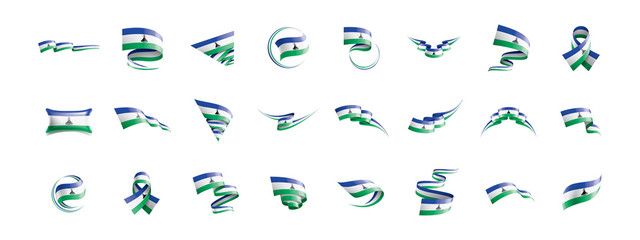 Lesotho flag, vector illustration on a white background