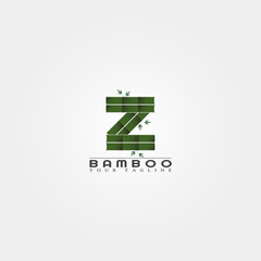 Z letter, Bamboo logo template, creative vector design for business corporate,nature, elements, illustration.