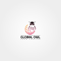 Owl logo template, modern vector logo for business corporate, creative symbol design , icon, element, illustration.