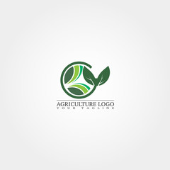 Agriculture logo template, vector logo for business corporate, farming icon, element, illustration.