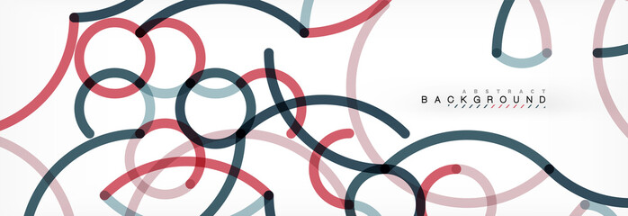 Curly wave lines abstract background design, transparent color lines on gray