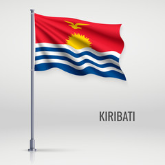 Waving flag on flagpole