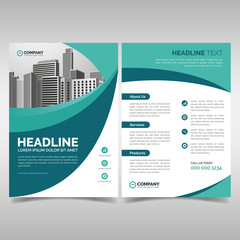 Business brochure template with wavy shapes
