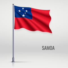 Waving flag on flagpole