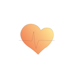 Heart shape medical icon, cartoon style. Heart rythm with heart shape icon