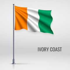 Waving flag on flagpole