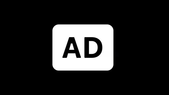 From the Glitch effect arises audio description symbol. Then the TV turns off. Alpha channel Premultiplied - Matted with color black
