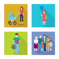 Vector design of generation  and happy  symbol. Collection of generation  and avatar  stock symbol for web.