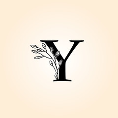 Nature Flower Y Letter Logo