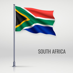 Waving flag on flagpole
