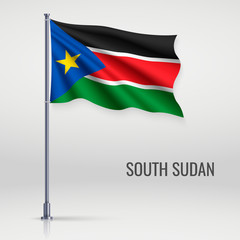 Waving flag on flagpole