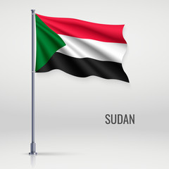 Waving flag on flagpole