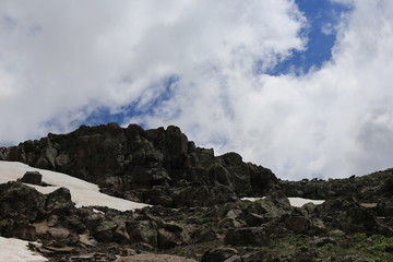 clouds over mountains