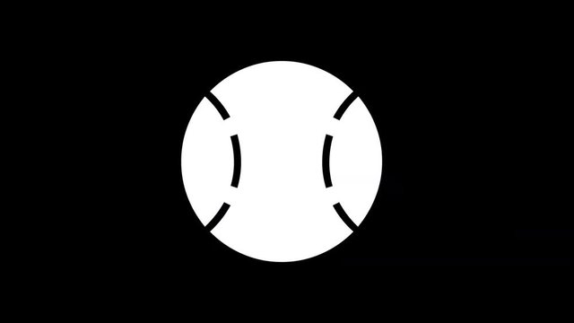 From the Glitch effect arises baseball ball symbol. Then the TV turns off. Alpha channel Premultiplied - Matted with color black
