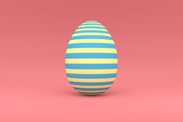 Colorful easter egg. 3d render illustration of Easter celebration.