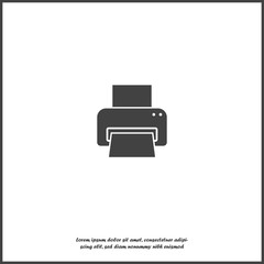 Fototapeta premium Printer vector icon on white isolated background.