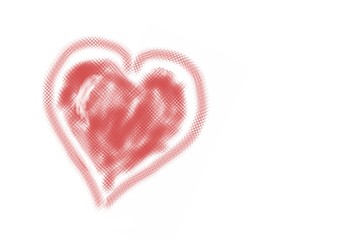 red drawn heart filled inside