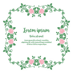 Vector illustration decoration beautiful frame flower with lorem ipsum hand drawn