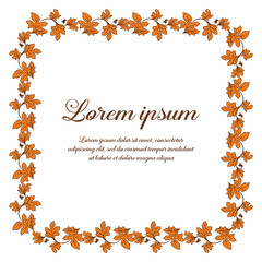 Vector illustration greeting card lorem ipsum with flower frame blossom hand drawn