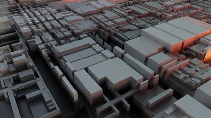 3d render Abstract Technology Background With Cubes