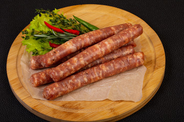 Pork sausages for grill