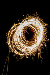 sparkler on black background