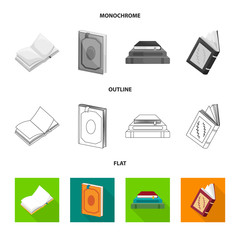 Vector design of training and cover logo. Set of training and bookstore  stock symbol for web.
