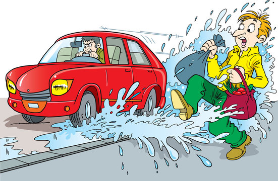 crazy driver is dangerous driving the car - Vector