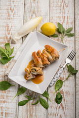stuffed roll with sage spinach