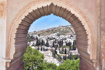 Fototapeta premium Albaycin district view from the Alhambra in Granada, Spain